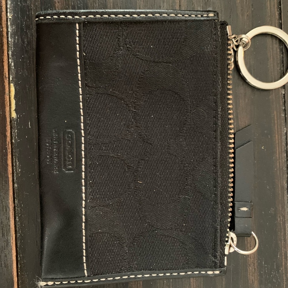 Coach card case mini keychain wallet